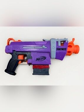 NERF Fortnite SMG-E Motorized Toy Dart Blaster With Mag Tested Purple